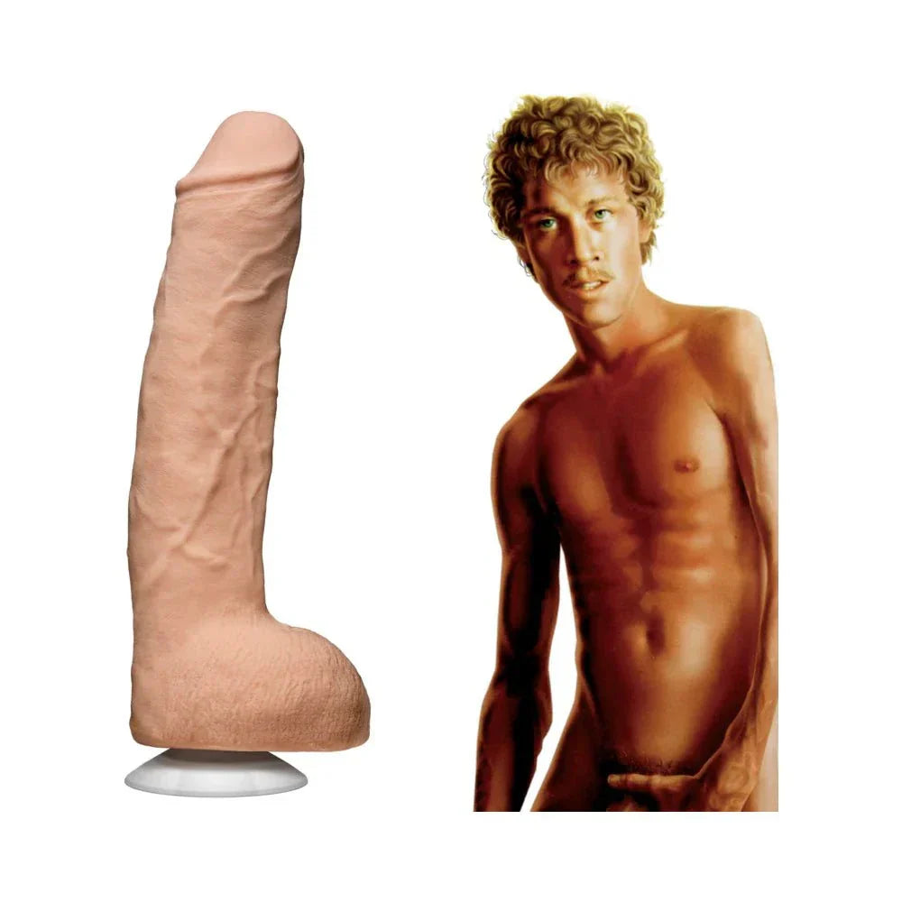 Realistic John Holmes UR3 Cock dildo in flesh tone with detailed veins and texture, designed by Doc Johnson.
