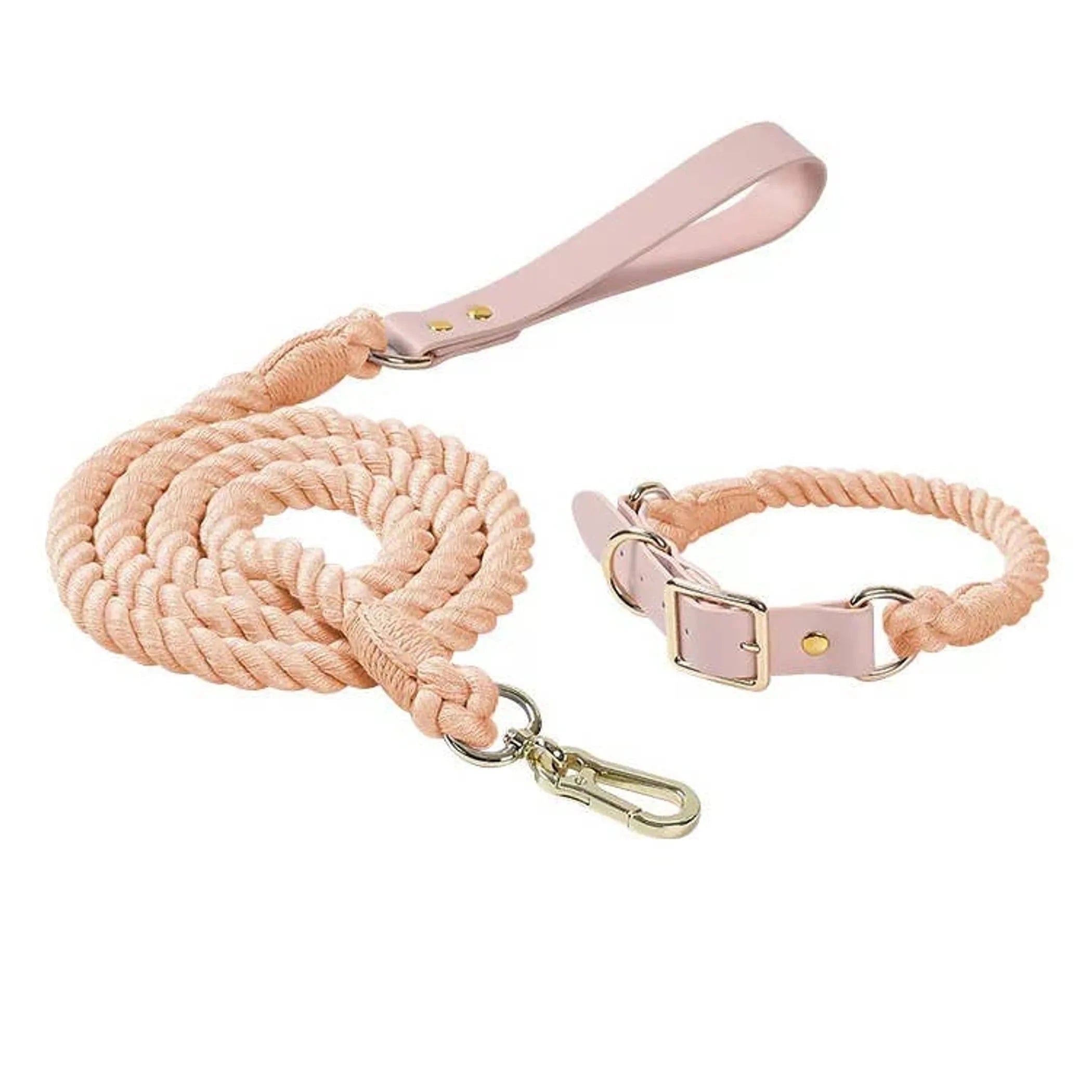 Luxe Royal Leather Rope Leash and Collar Set - Size: | Pack Of: 1 by Pet Care