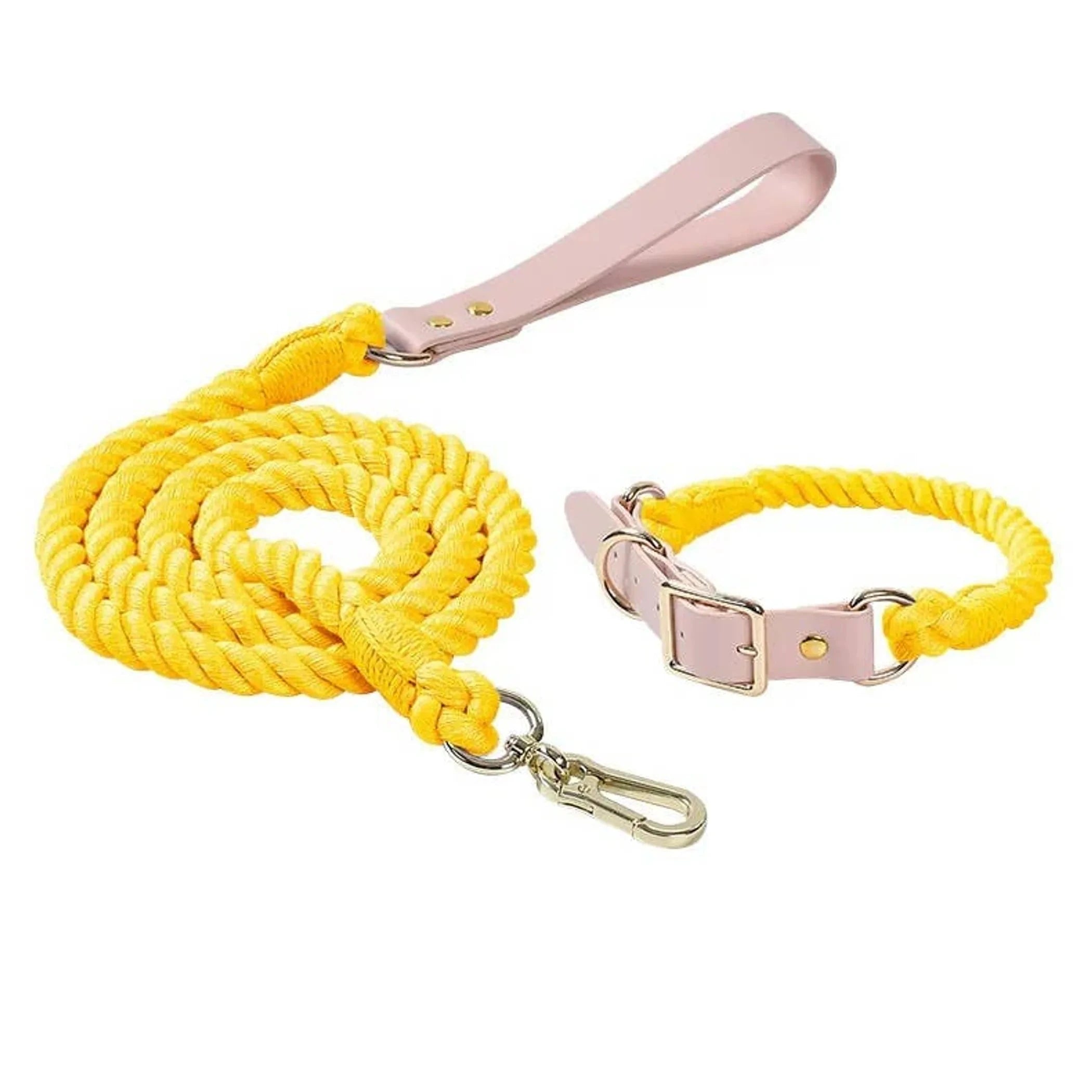 Luxe Royal Leather Rope Leash and Collar Set - Size: | Pack Of: 1 by Pet Care