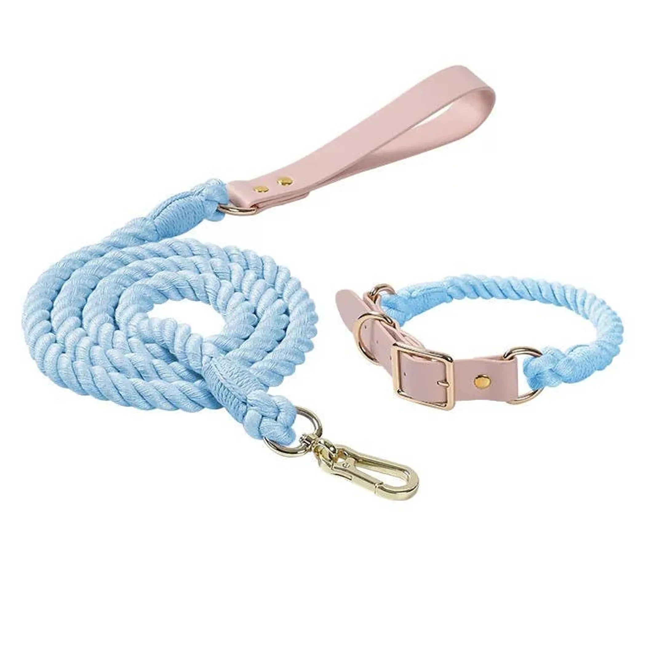 Luxe Royal Leather Rope Leash and Collar Set - Size: | Pack Of: 1 by Pet Care