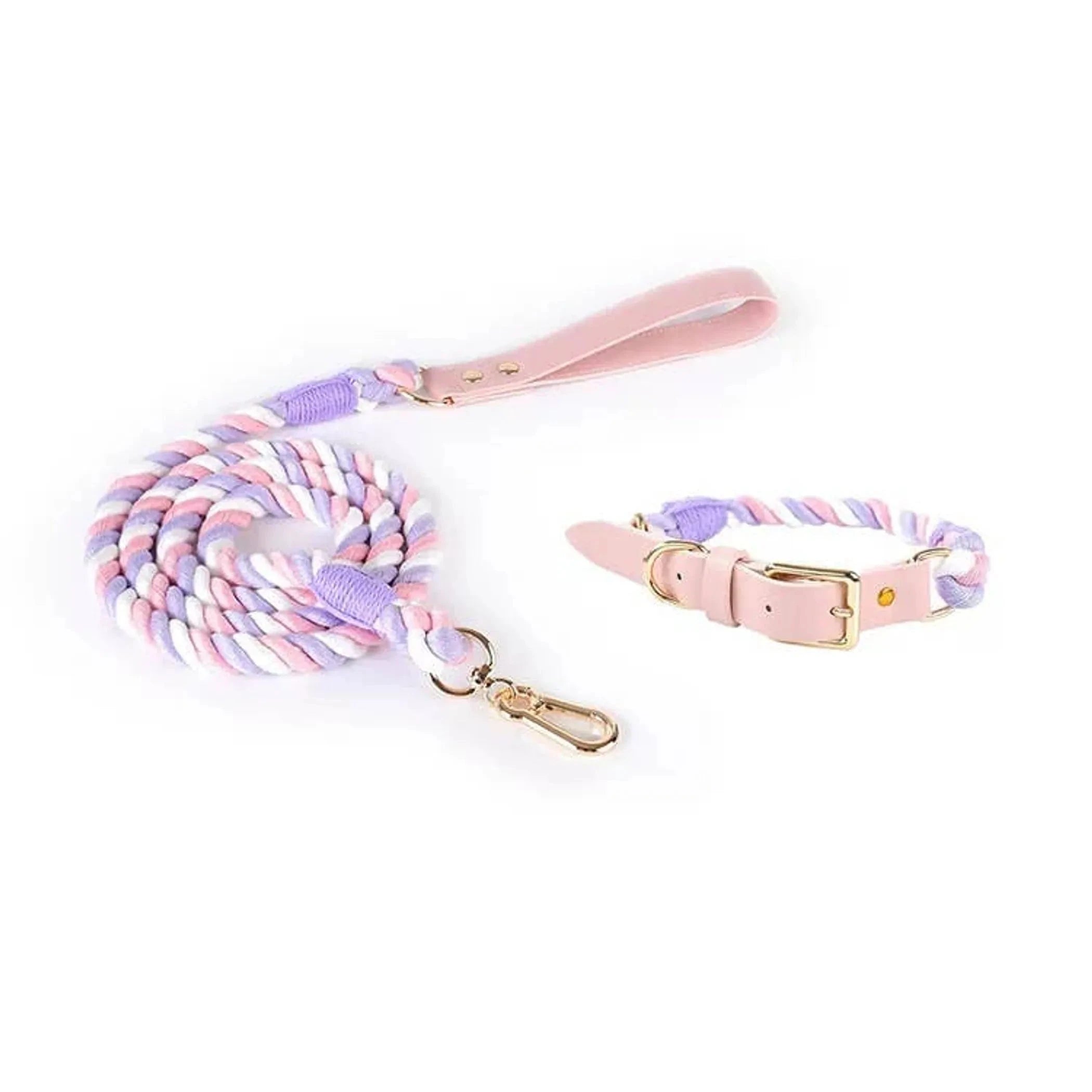 Luxe Royal Leather Rope Leash and Collar Set - Size: | Pack Of: 1 by Pet Care