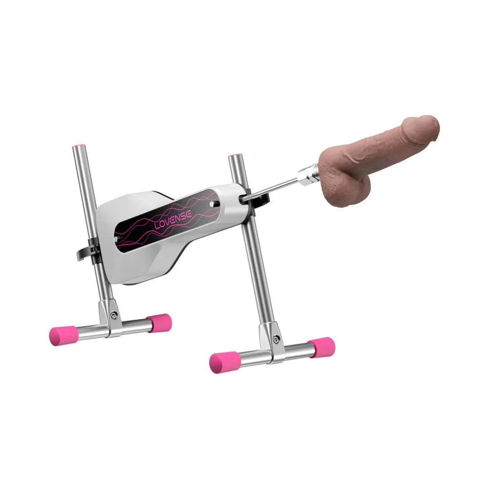 Lovense Mini Sex Machine with dildo attachment, app-controlled for personalized pleasure, compact and whisper-quiet design.