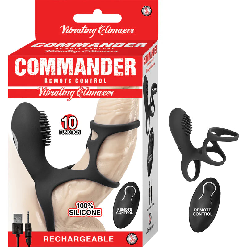Commander Remote Control Vibrating Climaxer Black by Cock & Balls