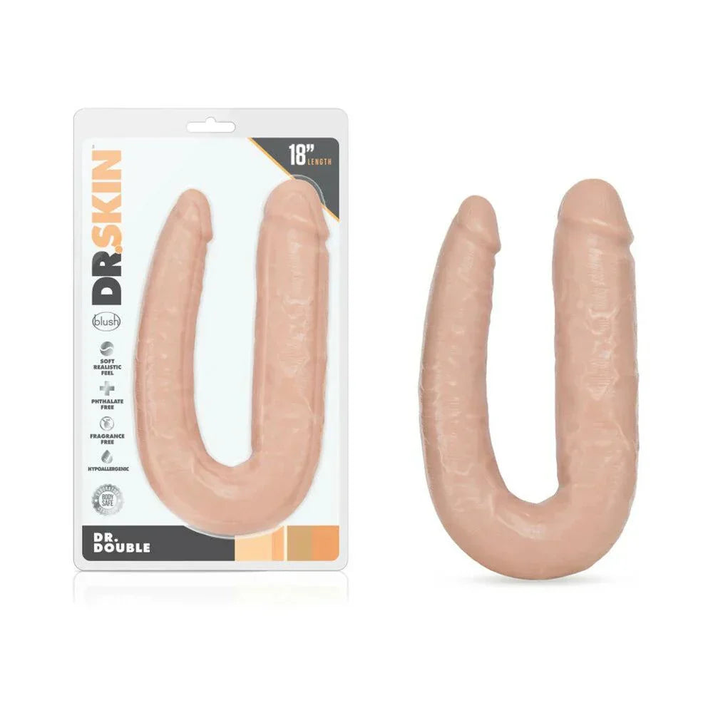 Realistic 18 in. Silicone Slim Double Dong Dual Ended Dildo by Ruse and Dr. Skin by Anal Toys & Stimulators