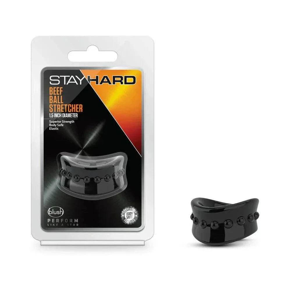 Stay Hard Beef Ball Stretcher 1.5 in. Black by Cock & Balls