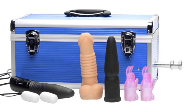 Love Botz Sex Box Undercover Machine with attachments and sleek carrying case.