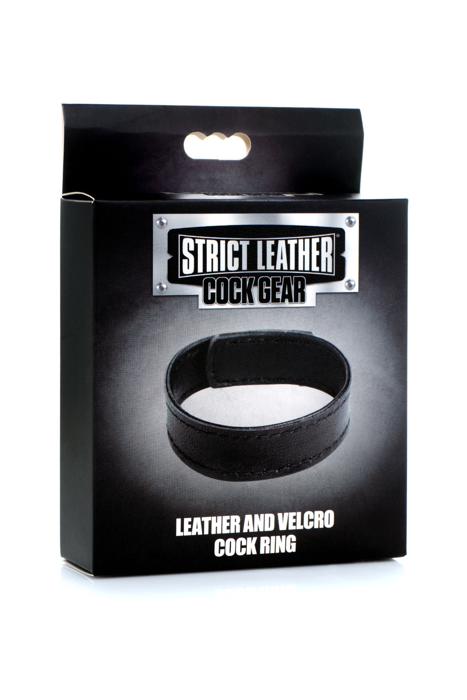 Leather and Velcro Cock Ring - Black by Cock & Balls
