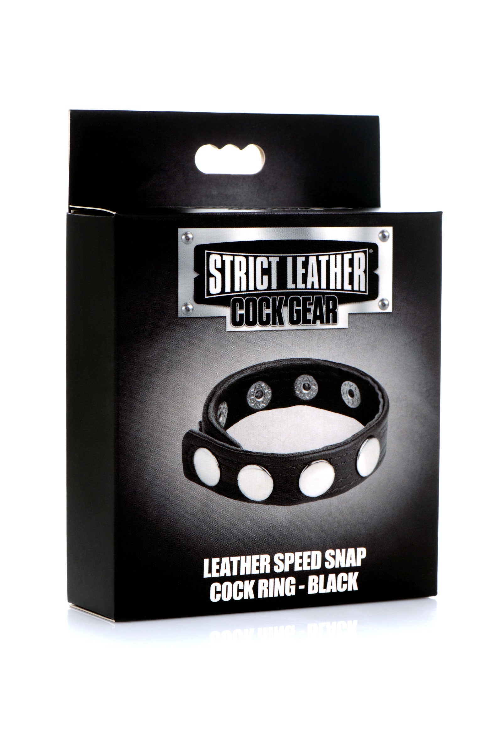 Cock Gear Leather Speed Snap Cock Ring - Black by Cock & Balls
