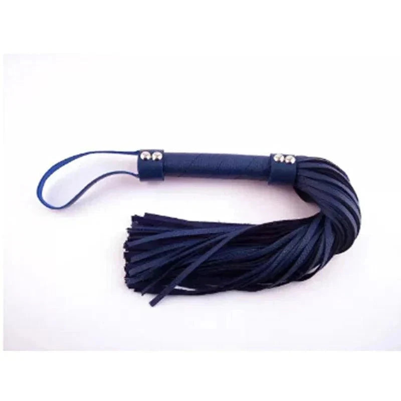 Rouge H-Style Leather Flogger Blue by Bondage & Fetish Toys