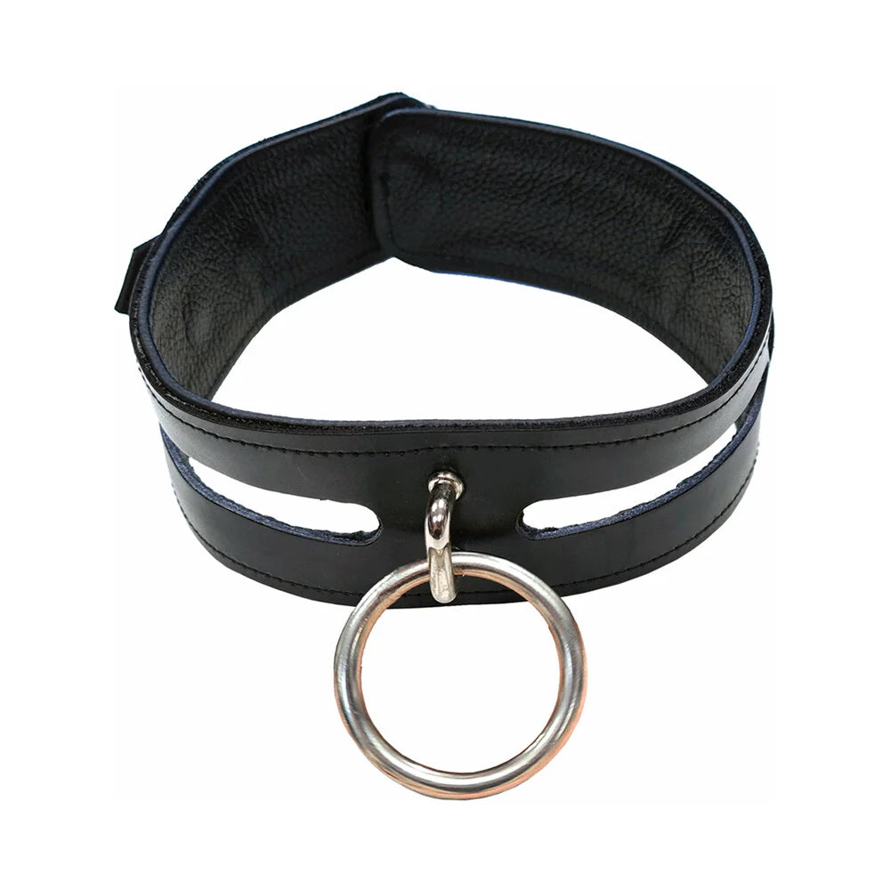 Rouge Leather Fashion Collar Black by Bondage & Fetish Toys