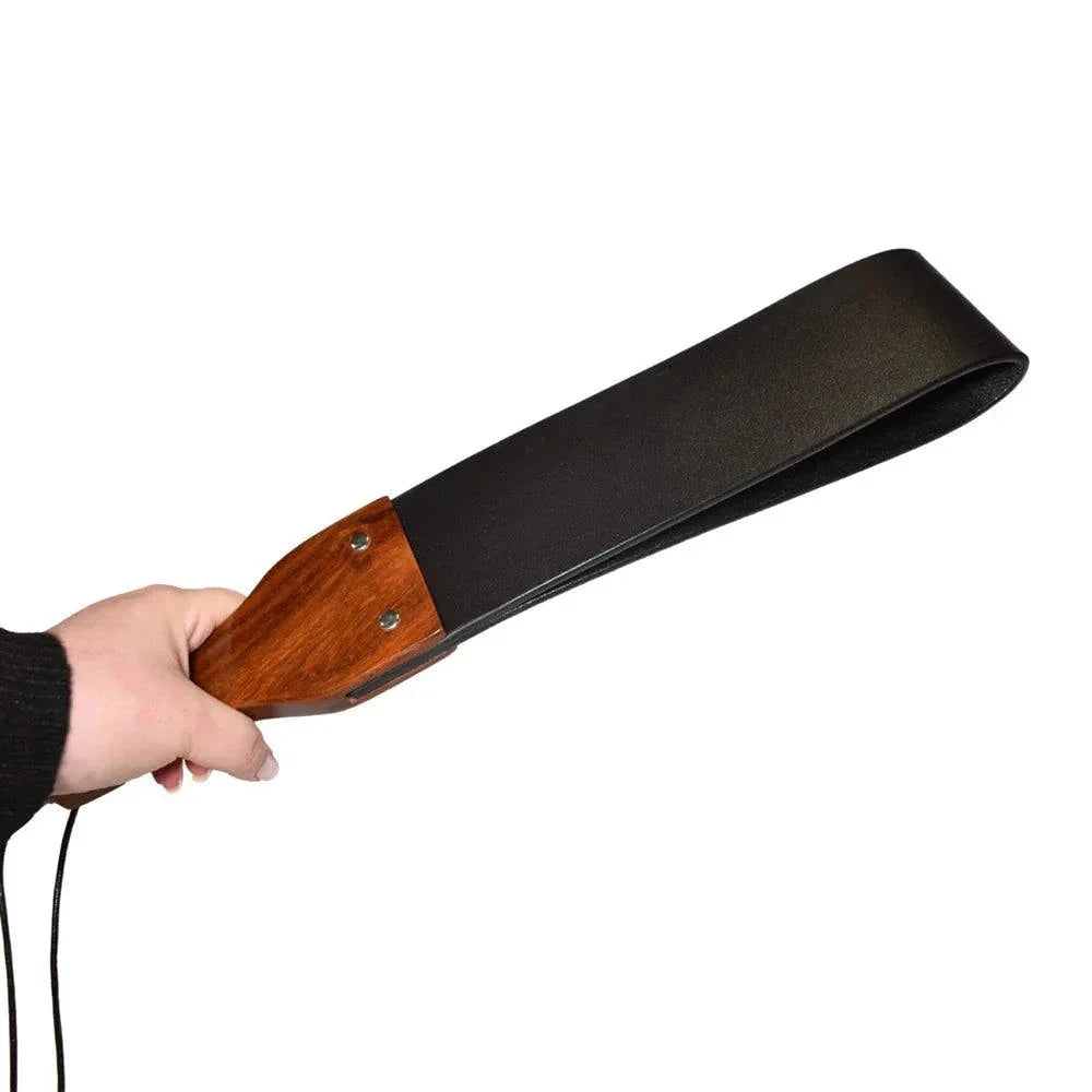 Prowler RED Leather and Wood Flapper Paddle by Bondage & Fetish Toys