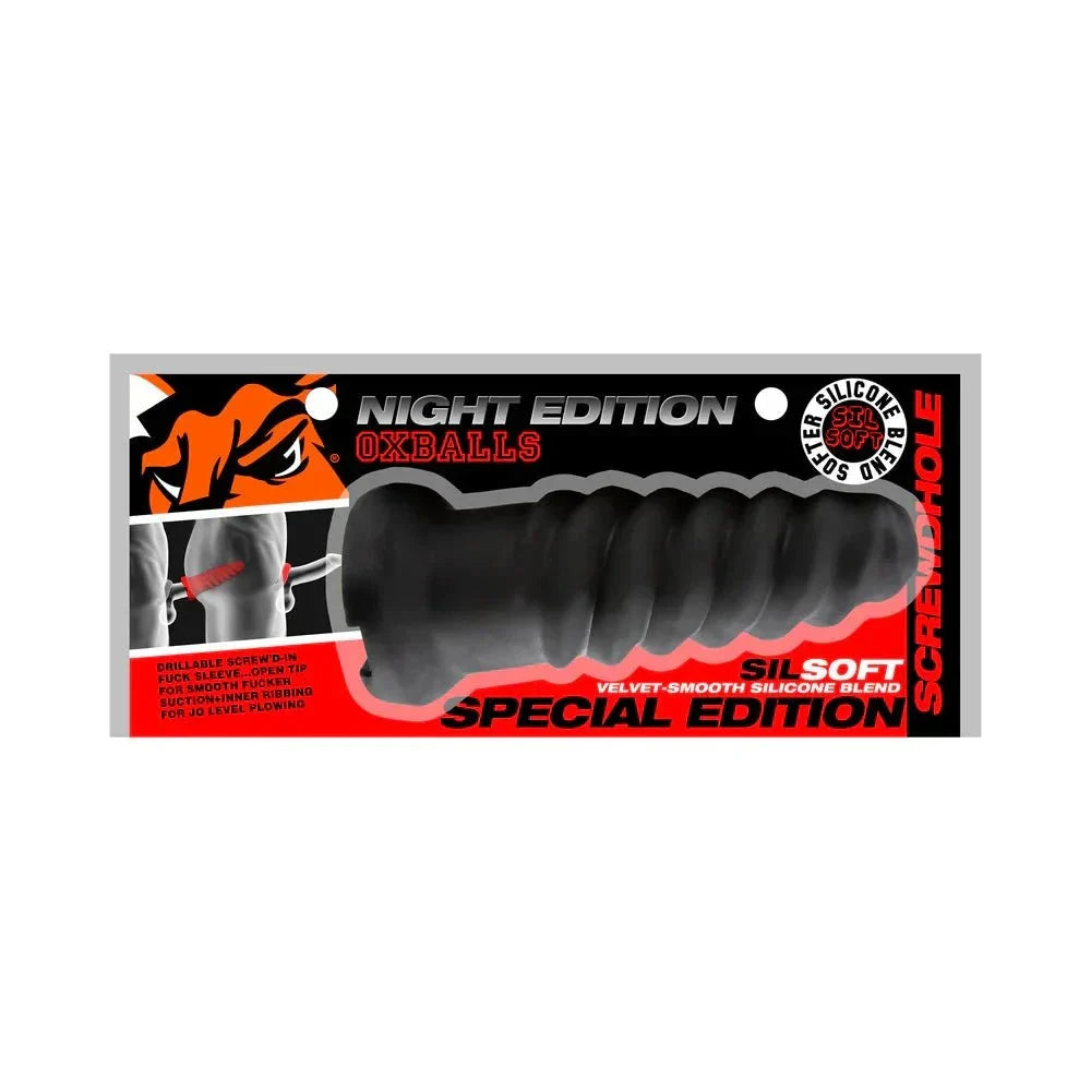 Oxballs Screwdhole Screw'd-In Open Tip Masturbator Special Edition Night by Masturbators and Strokers