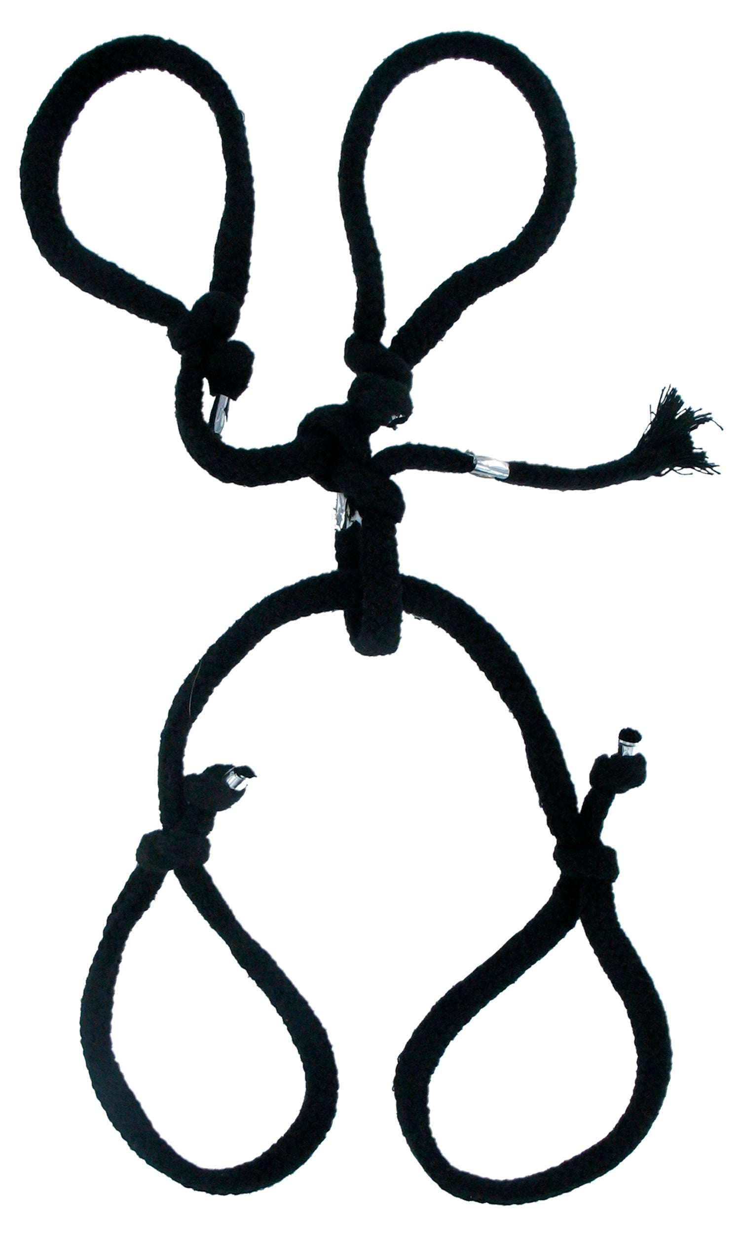 Fetish Fantasy Series black silk rope hog tie restraint set for bondage and intimate play