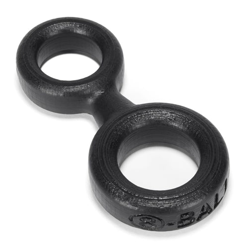 8-Ball Cockring With Attached Ball Ring Oxballs - Black by Cock & Balls