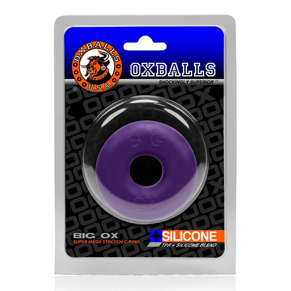 Oxballs Big Ox Cockring in eggplant ice color made of stretch silicone for enhanced performance and comfort