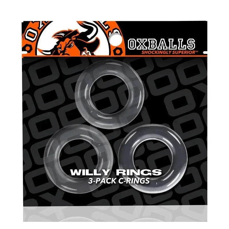 Oxballs Willy Rings 3-Pack Cockrings O/S Durable Stretchy Silicone Rings for Men by Cock & Balls