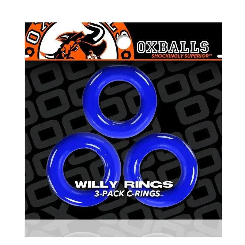 Oxballs Willy Rings 3-Pack Cockrings O/S Durable Stretchy Silicone Rings for Men by Cock & Balls
