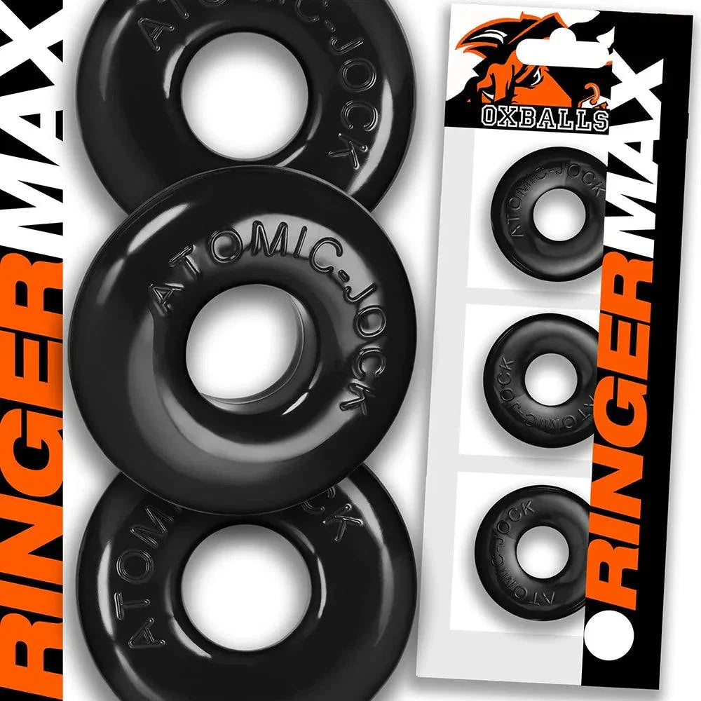OxBalls Ringer Max 3-pack durable black silicone rings for enhanced comfort and performance