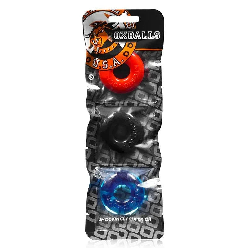 OxBalls Ringer, 3-Pack Of Do-Nut-1, Small, Multicolor by Cock & Balls