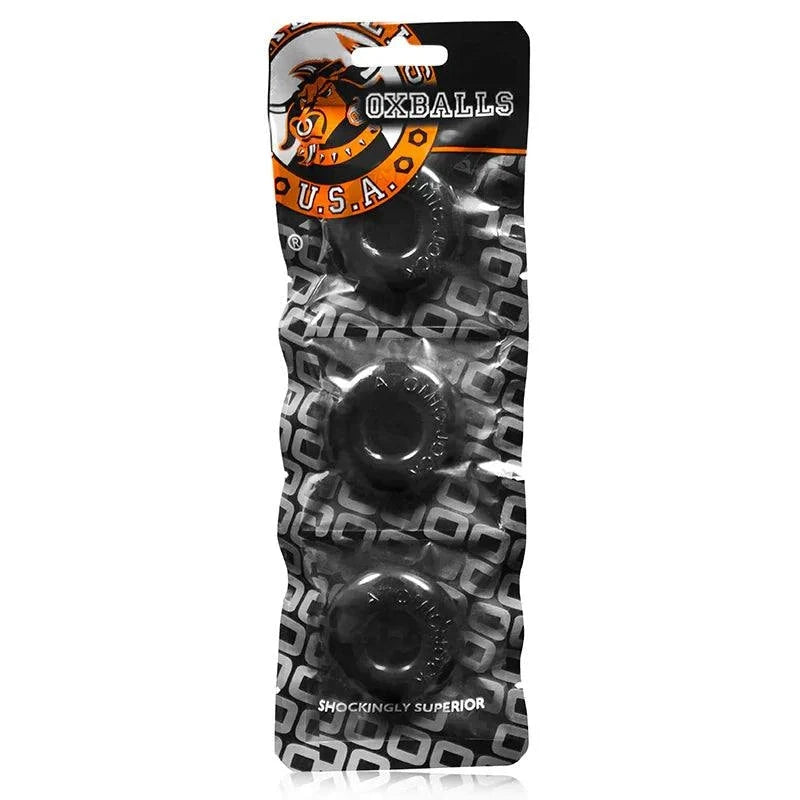 OxBalls Ringer, 3-Pack Of Do-Nut-1, Small, Black by Cock & Balls