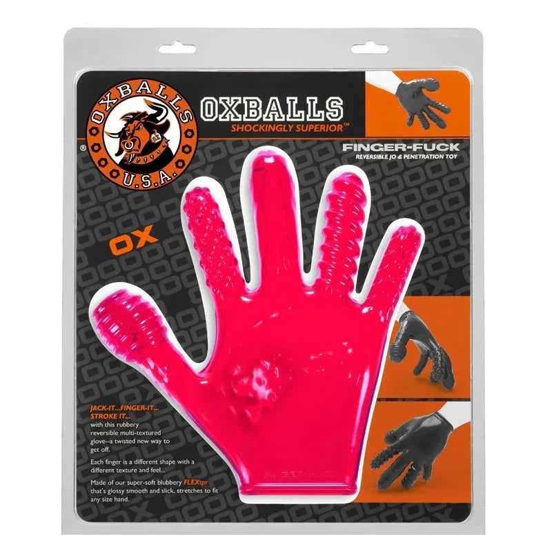 OxBalls FINGER FUCK Glove Hot Pink by Vibrators and Massagers