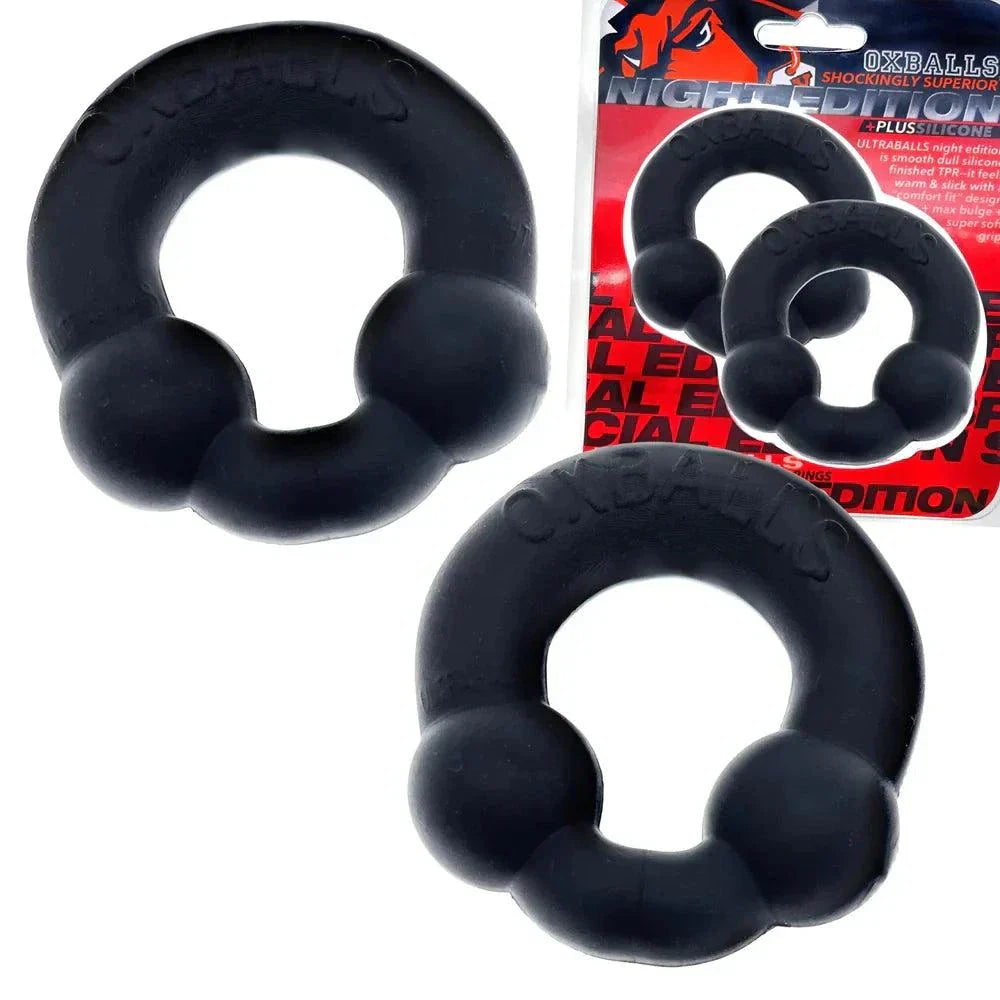 OxBalls Ultraballs 2-Pack Cockring Plus+Silicone Special Edition Night by Cock & Balls