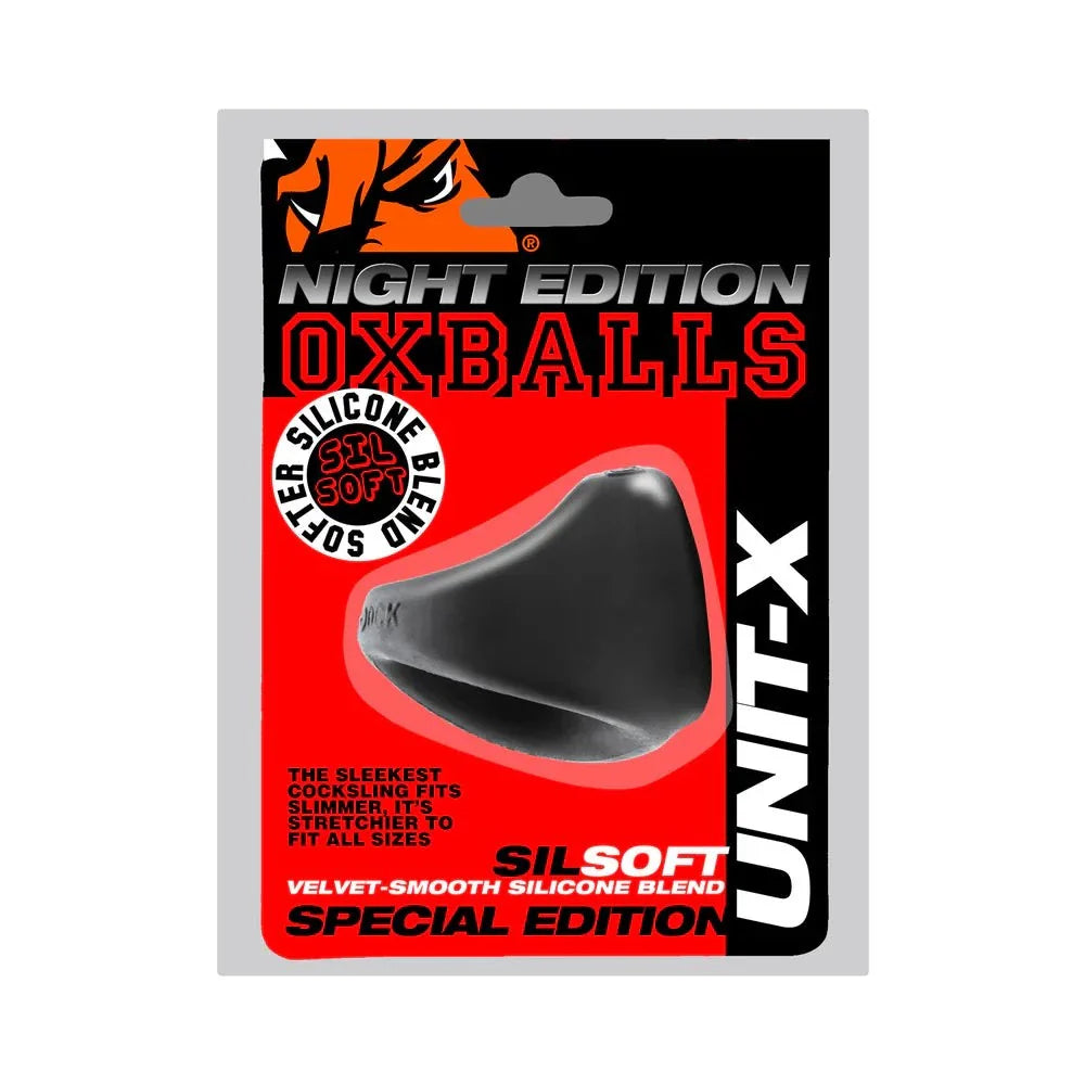Oxballs Unit-X Night Edition stretchy black silicone cocksling in original packaging