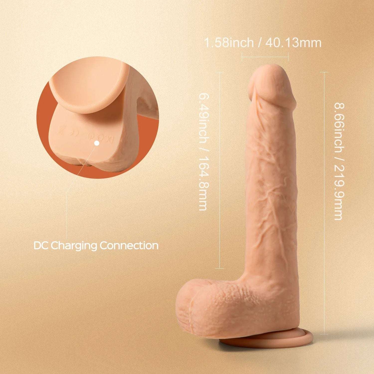 Luis-App Controlled 8.5-inch realistic thrusting dildo with clit licker and suction base.
