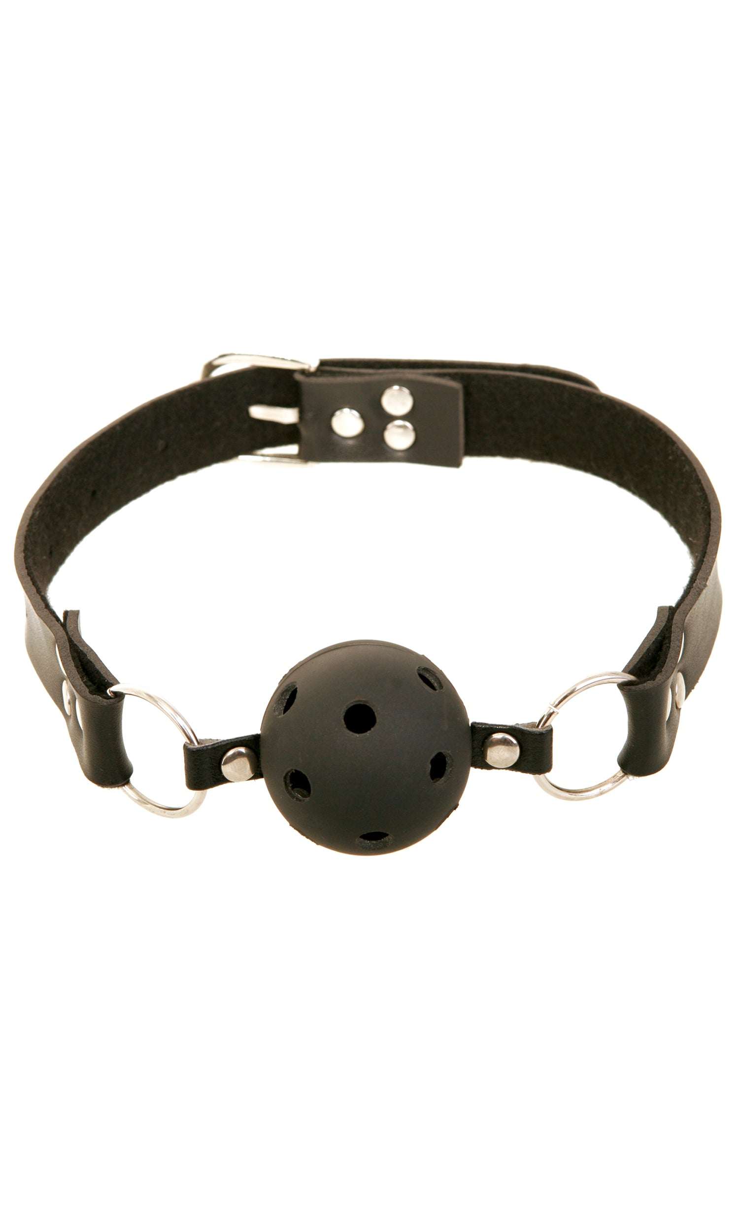 Fetish Fantasy Series Breathable Ball Gag with adjustable leather strap and ventilated rubber ball for safe BDSM play