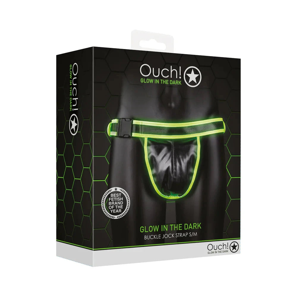 Ouch! Glow in the Dark Buckle Jock Strap Neon Green by Apparel