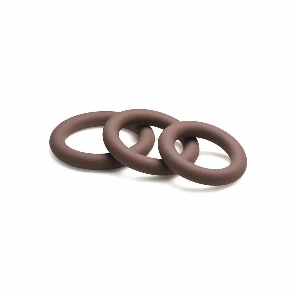 Jock Silicone Cock Ring 3-Piece Set Dark by Cock & Balls