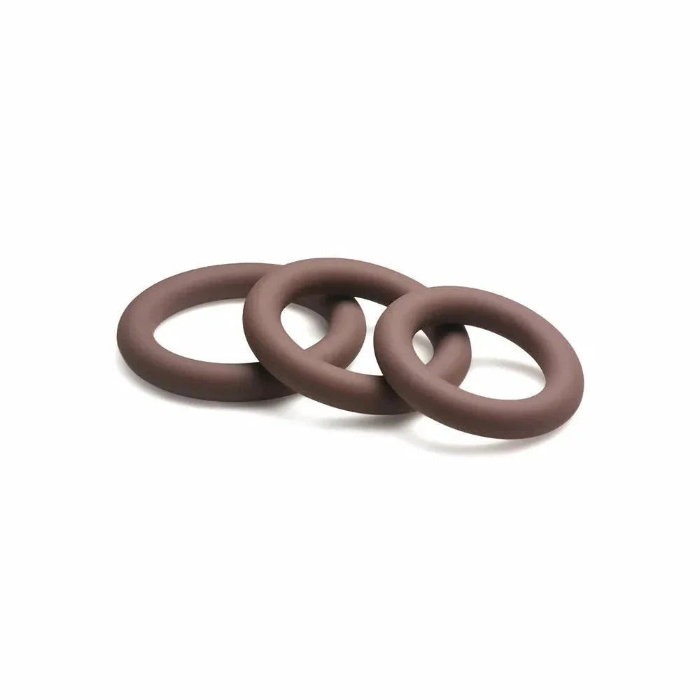 Jock Silicone Cock Ring 3-Piece Set Dark by Cock & Balls