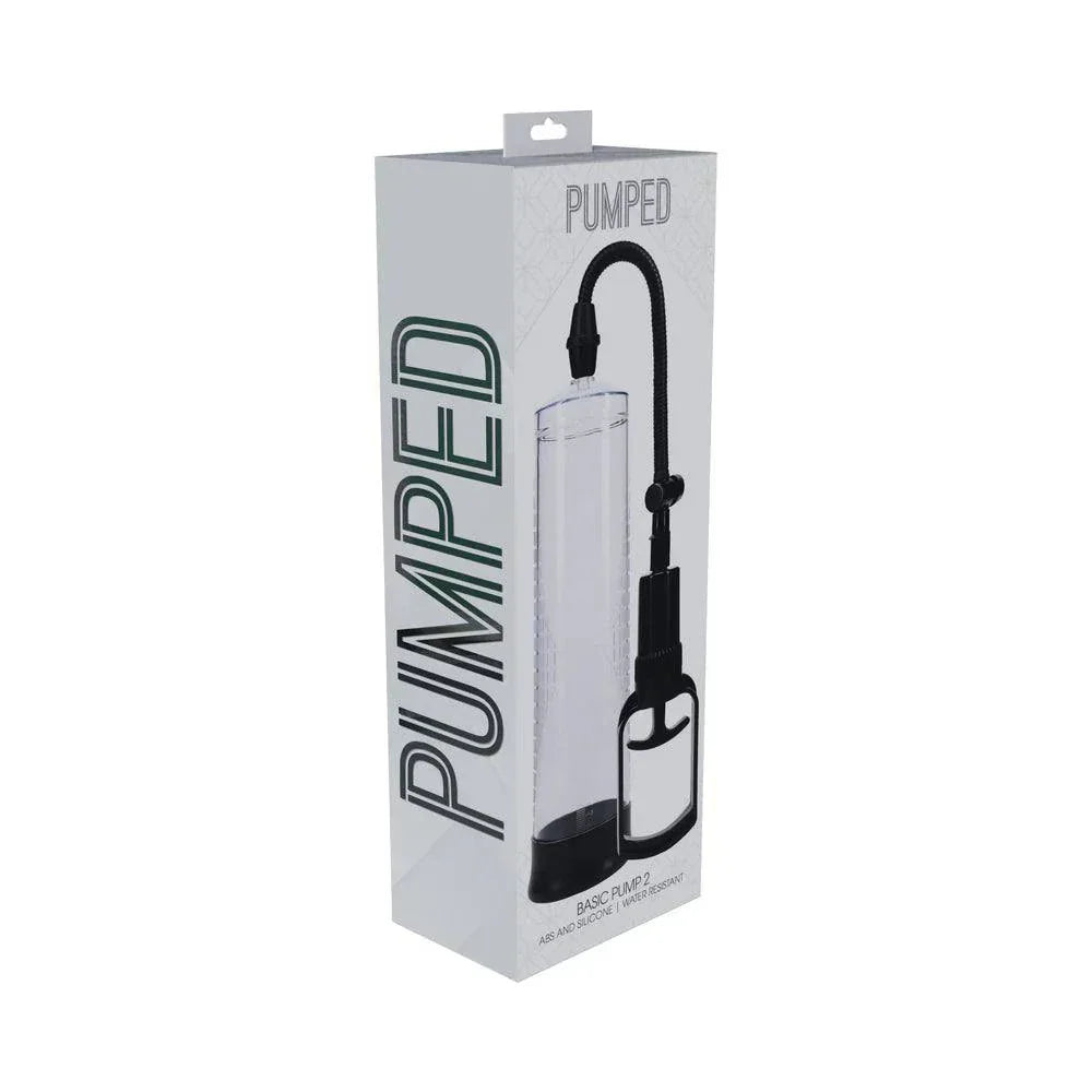 Pumped Basic Pump 2 transparent water-resistant vacuum erection device in packaging for sexual enhancement