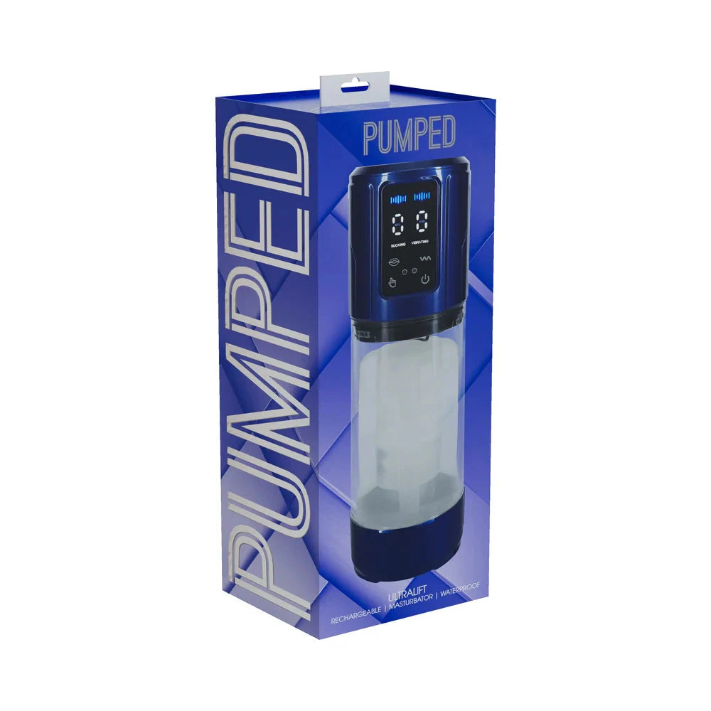 PUMPED UltraLift Automatic Masturbator Waterproof Metallic Blue by Cock & Balls