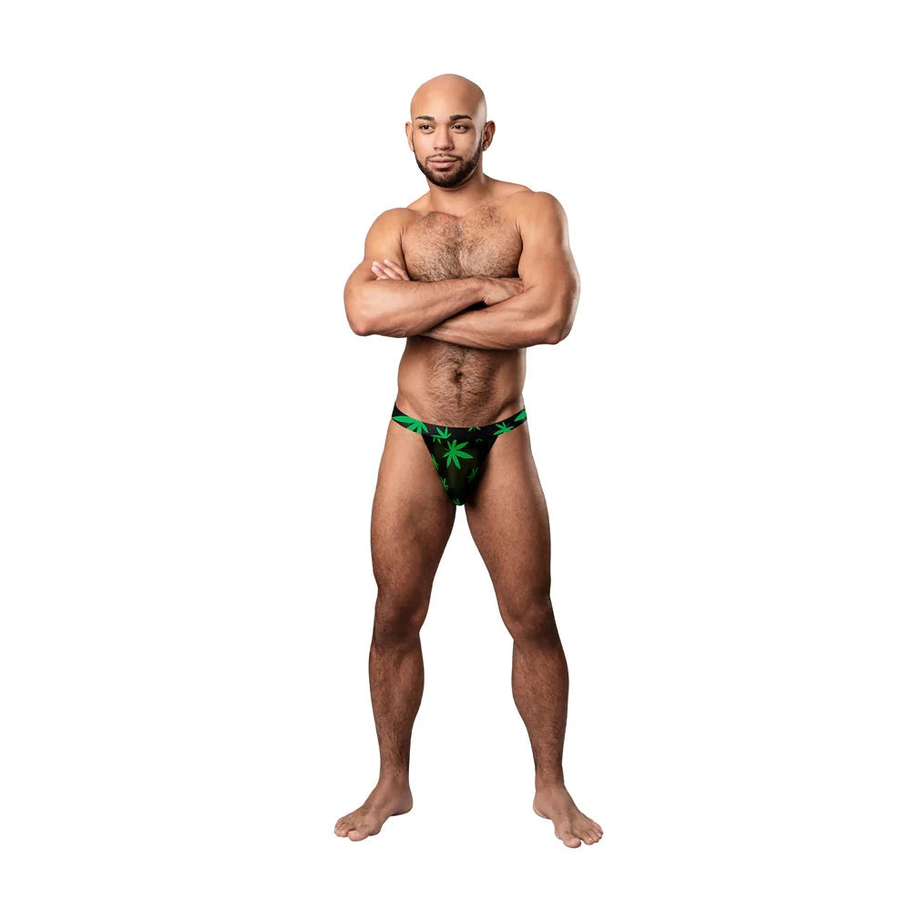 Male Power Hazy Dayz Micro Thong Pot Leaf L/XL by Apparel