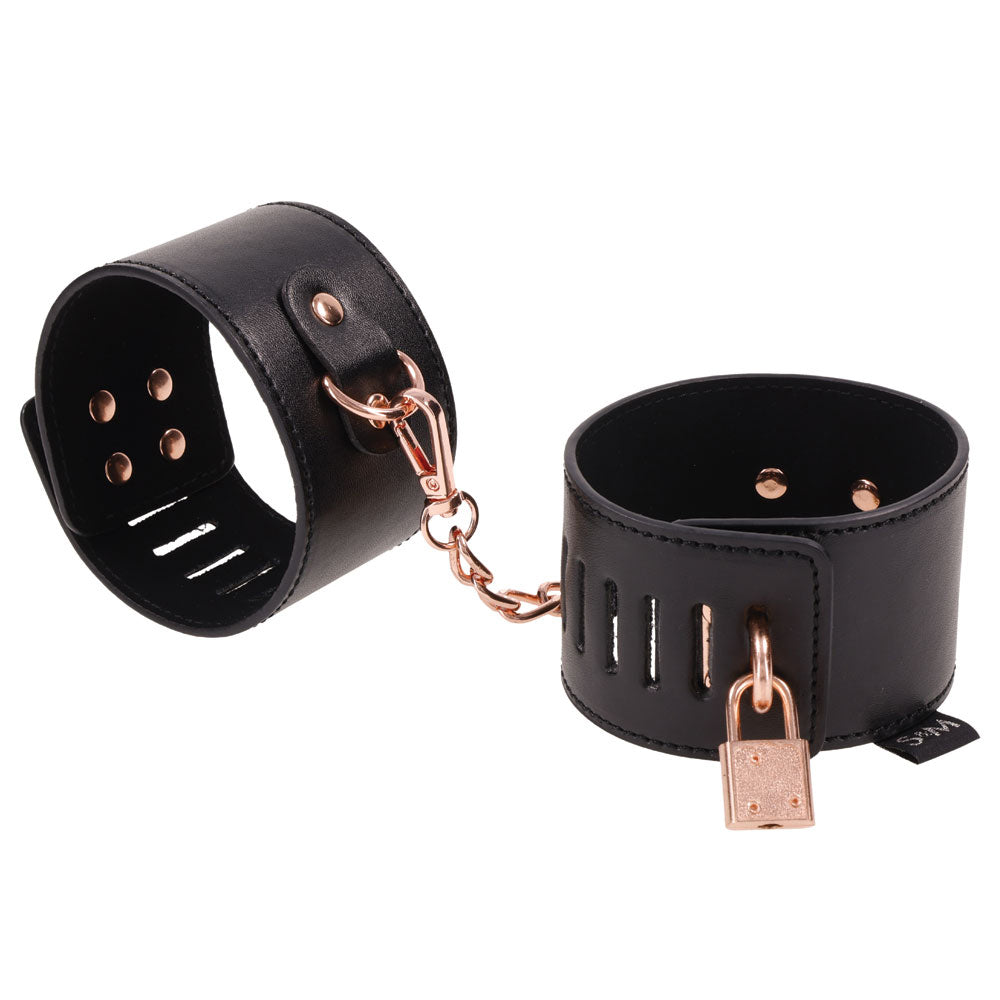 Brat Locking Cuffs - Black by Bondage & Fetish Toys
