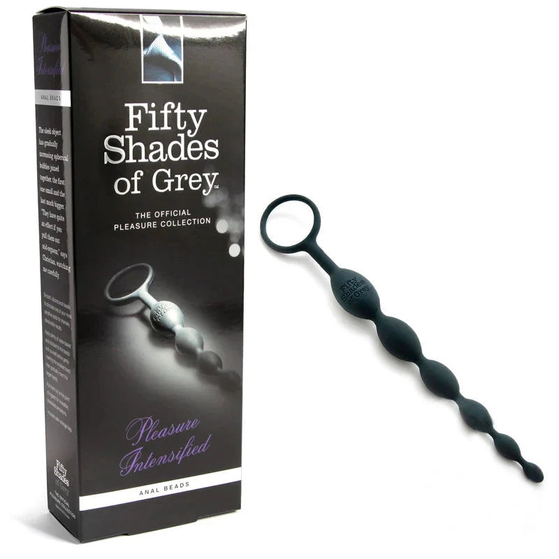 Fifty Shades of Grey Pleasure Intensified Silicone Anal Beads Black by Anal Toys & Stimulators