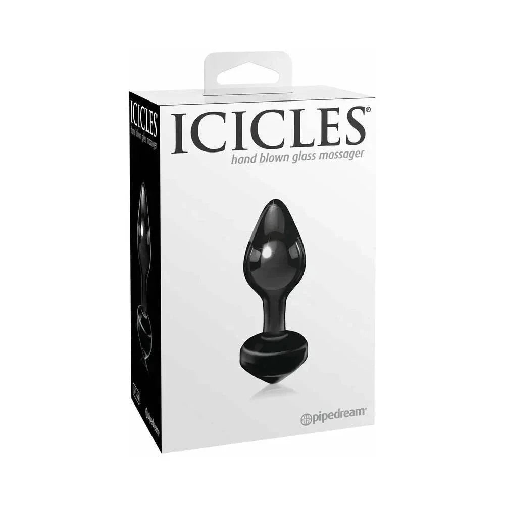Icicles No. 44 Glass Anal Plug 3.25 in. Black by Anal Toys & Stimulators