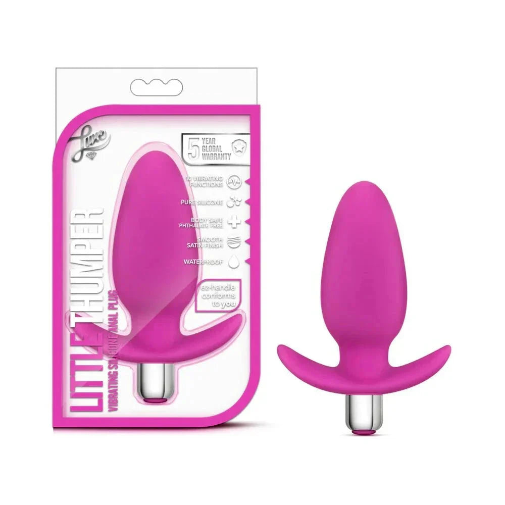 Luxe Little Thumper Vibrating Silicone Anal Plug Pink by Anal Toys & Stimulators
