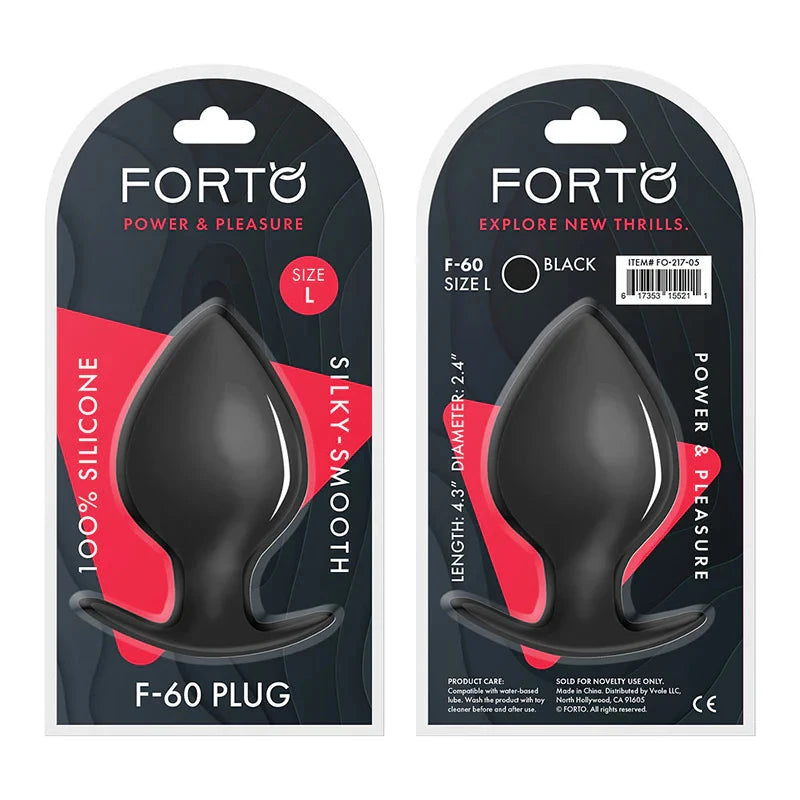 Forto F-60 Spade Silicone Anal Plug Large Black by Anal Toys & Stimulators