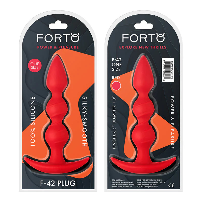 Forto F-42 Spiral Beads Silicone Anal Plug with Ergonomic Design and Flexible Material by Anal Toys & Stimulators