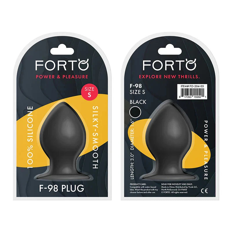 Forto F-98 Cone Silicone Anal Plug in Multiple Sizes and Colors by Anal Toys & Stimulators