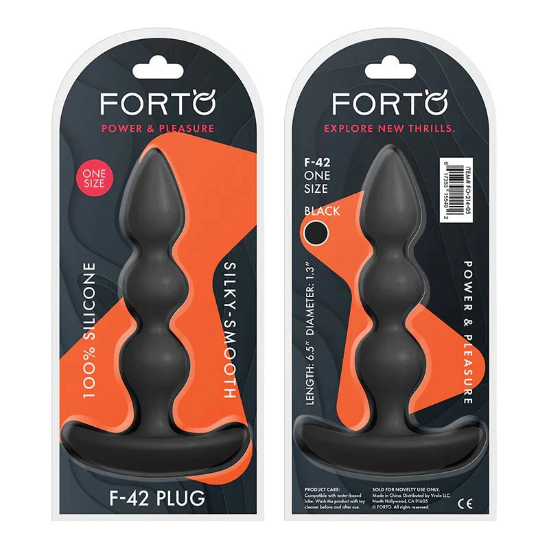 Forto F-42 Spiral Beads Silicone Anal Plug with Ergonomic Design and Flexible Material by Anal Toys & Stimulators
