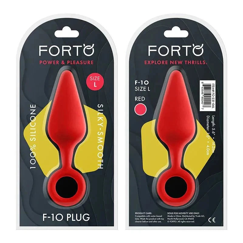 Forto F-10 Silicone Anal Plug with Pull Ring in Various Sizes and Colors by Anal Toys & Stimulators