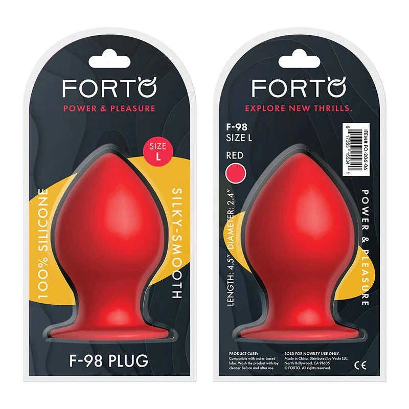 Forto F-98 Cone Silicone Anal Plug in Multiple Sizes and Colors by Anal Toys & Stimulators