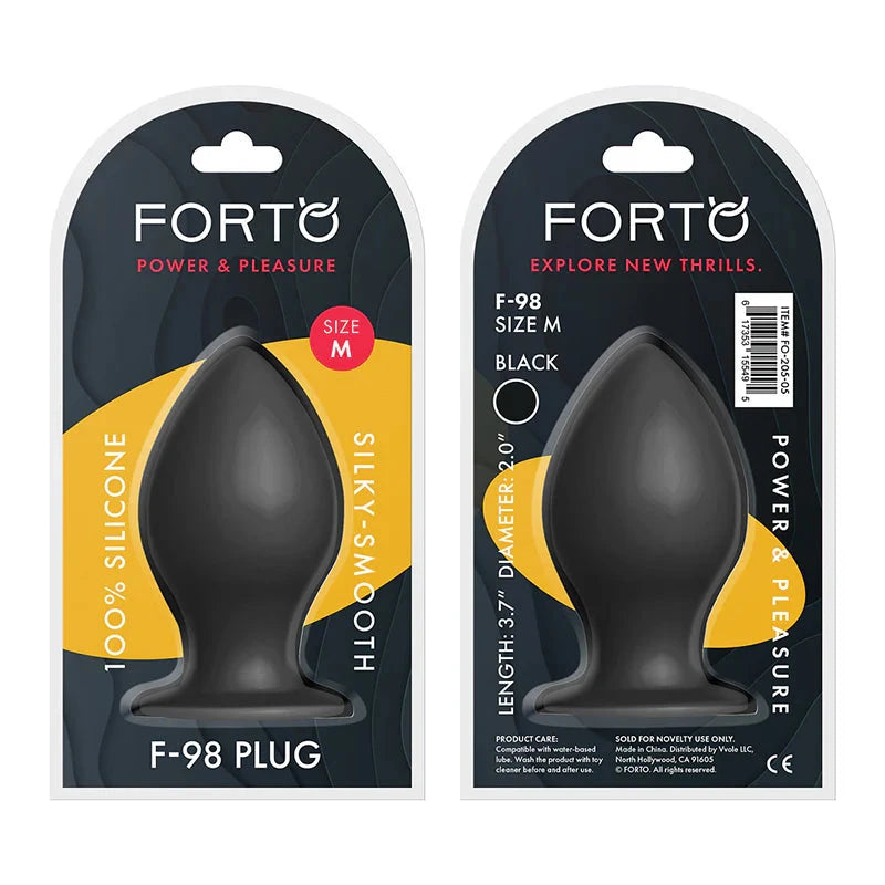 Forto F-98 Cone Silicone Anal Plug in Multiple Sizes and Colors by Anal Toys & Stimulators