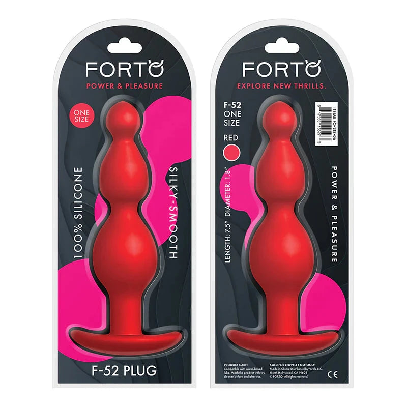 Forto F-52 Cone Beads Silicone Anal Plug Red by Anal Toys & Stimulators