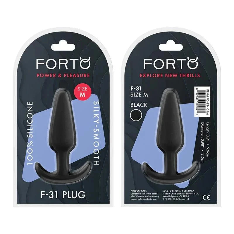 Forto F-31 Silicone Anal Plug Large, Medium, and Small Sizes in Multiple Colors by Anal Toys & Stimulators