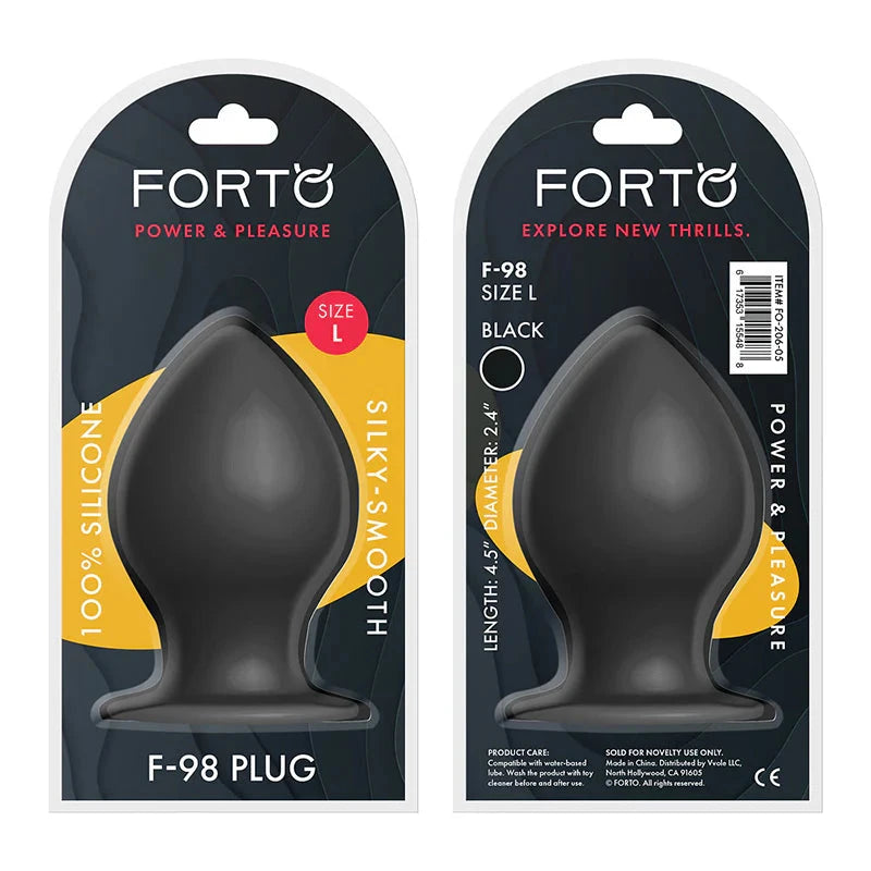 Forto F-98 Cone Silicone Anal Plug in Multiple Sizes and Colors by Anal Toys & Stimulators