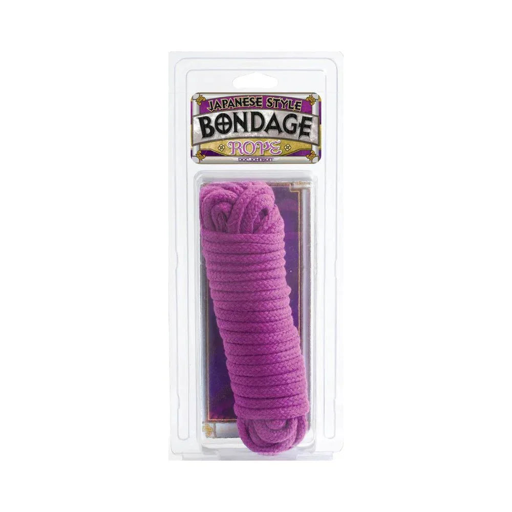Purple Japanese style bondage rope made of soft cotton for comfortable and versatile tying.